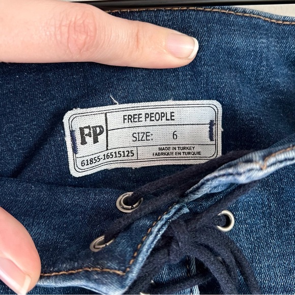 Free People Modern Femme Denim Corset Mini Skirt - Picture 6 of 8
